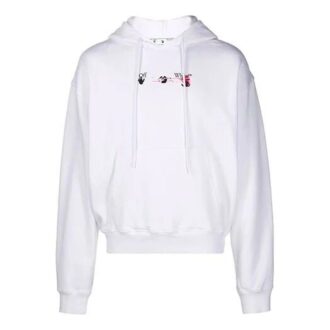 Off-White Men’ s FW21 Arrow Pattern Alphabet Printing Solid Color Loose Fit White