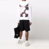 Off-White Men’ s FW21 Arrow Pattern Alphabet Printing Solid Color Loose Fit White