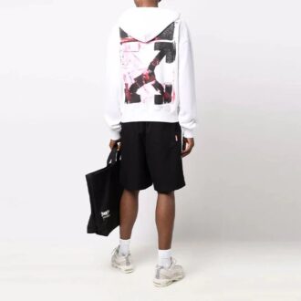 Off-White Men’ s FW21 Arrow Pattern Alphabet Printing Solid Color Loose Fit White