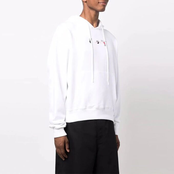 Off-White Men’ s FW21 Arrow Pattern Alphabet Printing Solid Color Loose Fit White