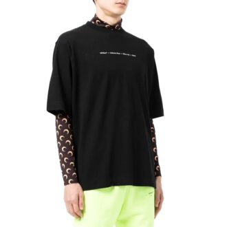 Off-White Men’ s FW21 Arrow Pattern Alphabet Short Sleeve Loose Fit Black T-Shirt