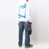 Off-White Men’ s FW21 Arrow Pattern Hooded Long Sleeves Loose Fit White