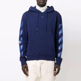 Off-White Men’ s FW21 Arrow Pattern Printing Loose Fit Blue