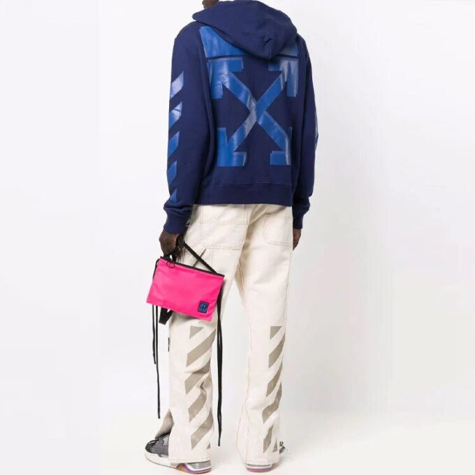 Off-White Men’ s FW21 Arrow Pattern Printing Loose Fit Blue
