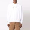 Off-White Men’ s FW21 Arrow Pattern Round Neck Pullover Loose Fit White