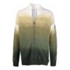 Off-White Men’ s FW21 Arrow Pattern Zipper Cardigan Wool Sweater Loose Fit Green