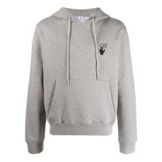 Off-White Men’ s FW21 Arrow Printing Logo Drawstring Loose Fit Gray