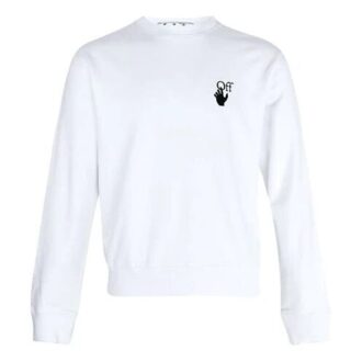 Off-White Men’ s FW21 Arrow Printing Pullover Round Neck Long Sleeves Loose Fit White Off-White Men’ s FW21 Arrow Printing Pullover Round Neck Long Sleeves Loose Fit White