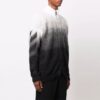 Off-White Men’ s FW21 Arrows Pattern Jacquard Gradient Zipper Cardigan Wool Sweater Loose Fit Black