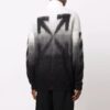 Off-White Men’ s FW21 Arrows Pattern Jacquard Gradient Zipper Cardigan Wool Sweater Loose Fit Black