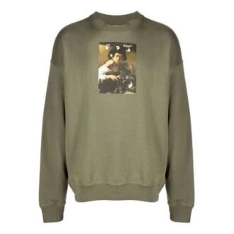 Off-White Men’ s FW21 Caravaggio Painting Hoodless Loose Fit Green Off-White Men’ s FW21 Caravaggio Painting Hoodless Loose Fit Green
