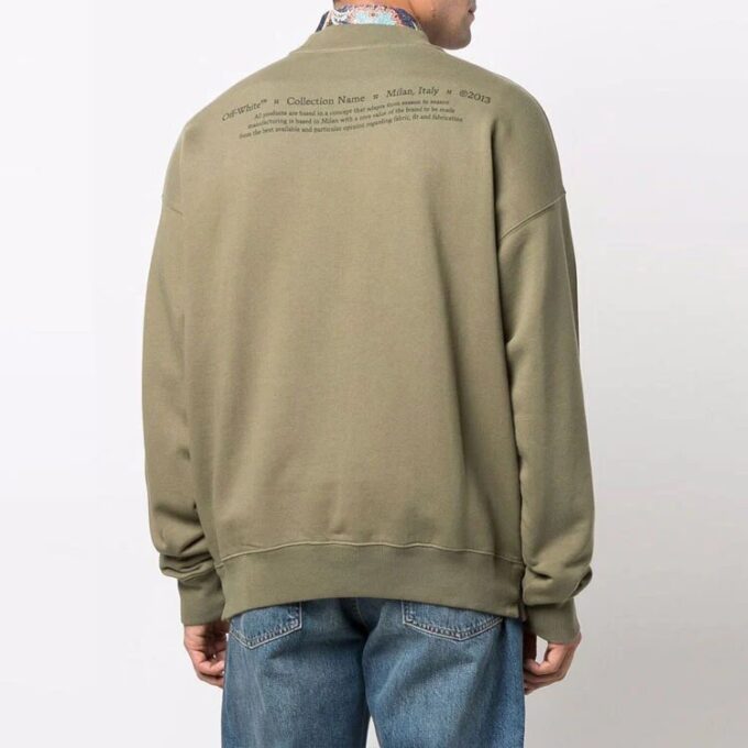 Off-White Men’ s FW21 Caravaggio Painting Hoodless Loose Fit Green