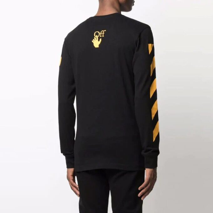 Off-White Men’ s FW21 Caravaggio Painting Long Sleeves Black T-Shirt