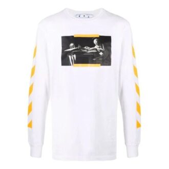 Off-White Men’ s FW21 Caravaggio Painting Long Sleeves White T-Shirt Off-White Men’ s FW21 Caravaggio Painting Long Sleeves White T-Shirt
