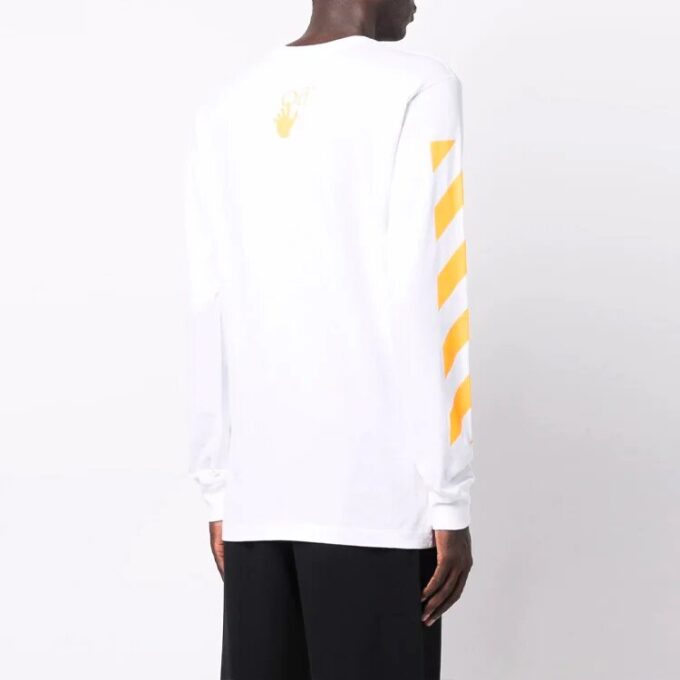 Off-White Men’ s FW21 Caravaggio Painting Long Sleeves White T-Shirt