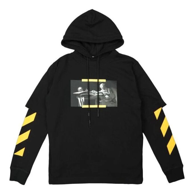Off-White Men’ s FW21 Caravaggio Painting Pattern Loose Fit Black