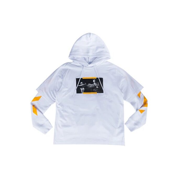 Off-White Men’ s FW21 Caravaggio Painting Printing Pullover Loose Fit White