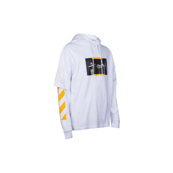 Off-White Men’ s FW21 Caravaggio Painting Printing Pullover Loose Fit White