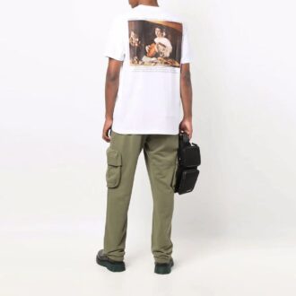 Off-White Men’ s FW21 Caravaggio Printing Short Sleeve White T-Shirt