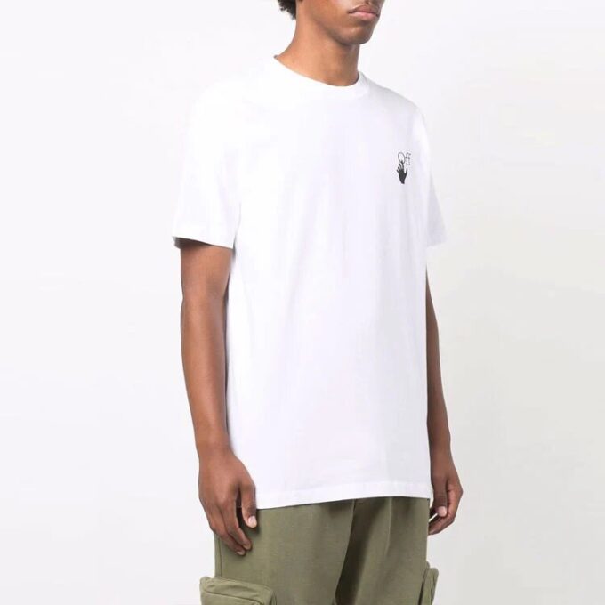 Off-White Men’ s FW21 Caravaggio Printing Short Sleeve White T-Shirt