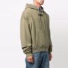 Off-White Men’ s FW21 Chest Logo Printing Drawstring Hood Long Sleeves Loose Fit Green