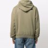 Off-White Men’ s FW21 Chest Logo Printing Drawstring Hood Long Sleeves Loose Fit Green