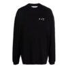 Off-White Men’ s FW21 Chest Logo Printing Round Neck Pullover Loose Fit Black