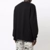 Off-White Men’ s FW21 Chest Logo Printing Round Neck Pullover Loose Fit Black