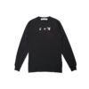 Off-White Men’ s FW21 Color Painting Arrow Round Neck Pullover Long Sleeves Slim Fit Black T-Shirt