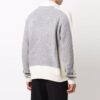 Off-White Men’ s FW21 Colorblock Round Neck Pullover Wool Sweater Loose Fit Beige