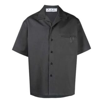 Off-White Men’ s FW21 Detail Short Sleeve Loose Fit Gray Shirt Off-White Men’ s FW21 Detail Short Sleeve Loose Fit Gray Shirt