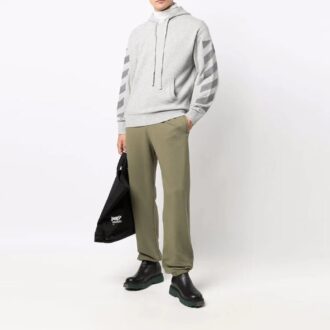 Off-White Men’ s FW21 Elastic Waistband Solid Color Sports Pants/Trousers/Joggers Loose Fit Green Off-White Men’ s FW21 Elastic Waistband Solid Color Sports Pants/Trousers/Joggers Loose Fit Green