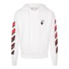 Off-White Men’ s FW21 Gradient Arrow Logo Adornment Hooded Loose Fit White