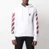 Off-White Men’ s FW21 Gradient Arrow Logo Adornment Hooded Loose Fit White