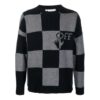 Off-White Men’ s FW21 Grid Logo Intarsia Knit Ordinary Version Black