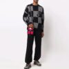 Off-White Men’ s FW21 Grid Logo Intarsia Knit Ordinary Version Black