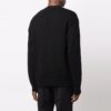 Off-White Men’ s FW21 Hands Off Logo Alphabet Round Neck Wool Sweater Loose Fit Black