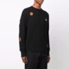 Off-White Men’ s FW21 Hollow Out Circular Round Neck Long Sleeves Pullover Wool Sweater Loose Fit Black
