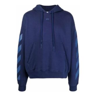 Off-White Men’ s FW21 Iconic Arrow Pattern Drawstring Loose Fit Blue