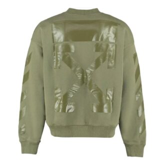 Off-White Men’ s FW21 Iconic Arrow Pattern Drawstring Loose Fit Green