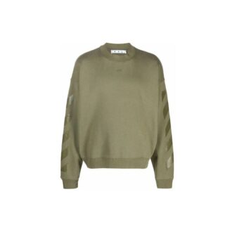 Off-White Men’ s FW21 Iconic Arrow Pattern Drawstring Loose Fit Green