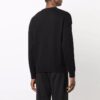 Off-White Men’ s FW21 Intarsia Knit Logo Round Neck Pullover Wool Sweater Loose Fit Black
