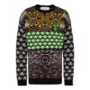 Off-White Men’ s FW21 Knit Round Neck Long Sleeves Wool Sweater Loose Fit Black