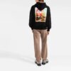 Off-White Men’ s FW21 Logo Alphabet Arrow Pattern Printing Pullover Loose Fit Black