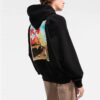 Off-White Men’ s FW21 Logo Alphabet Arrow Pattern Printing Pullover Loose Fit Black