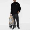 Off-White Men’ s FW21 Logo Alphabet Arrow Round Neck Long Sleeves Loose Fit Black T-Shirt