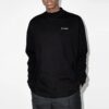 Off-White Men’ s FW21 Logo Alphabet Arrow Round Neck Long Sleeves Loose Fit Black T-Shirt