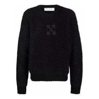 Off-White Men’ s FW21 Logo Arrow Pattern Long Sleeves Wool Sweater Black Off-White Men’ s FW21 Logo Arrow Pattern Long Sleeves Wool Sweater Black
