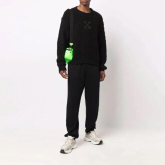 Off-White Men’ s FW21 Logo Arrow Pattern Long Sleeves Wool Sweater Black Off-White Men’ s FW21 Logo Arrow Pattern Long Sleeves Wool Sweater Black