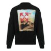 Off-White Men’ s FW21 Logo Arrow Pattern Printing Pullover Loose Fit Black